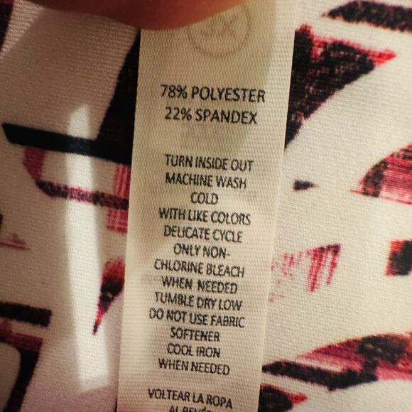 Kinesis Womens Multicolor Geometric Stretch High Rise Ankle Leggings Size 3X NWT - Picture 3 of 6